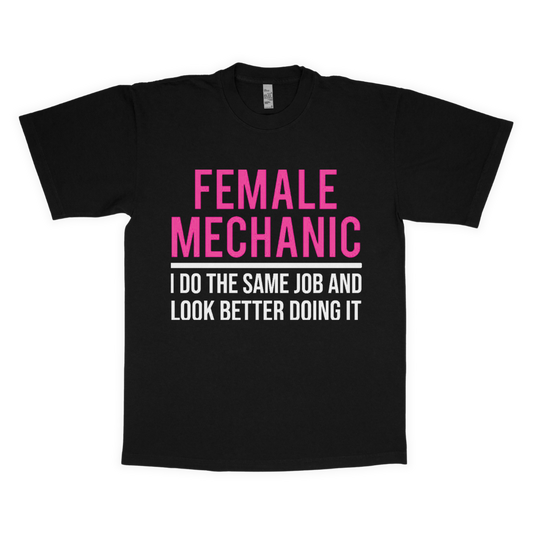 Female mechanic adult t-shirt