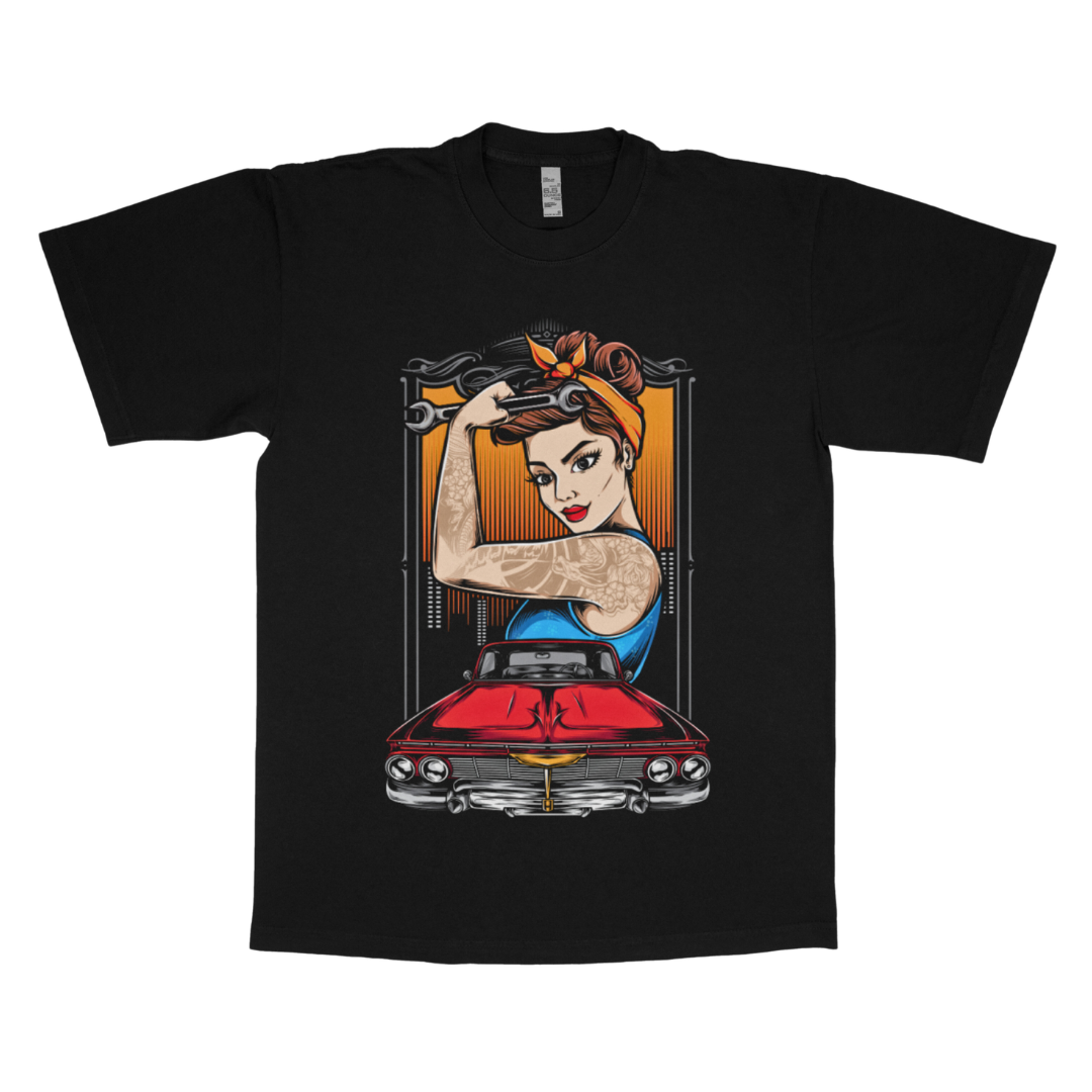 Female mechanic adult t-shirt