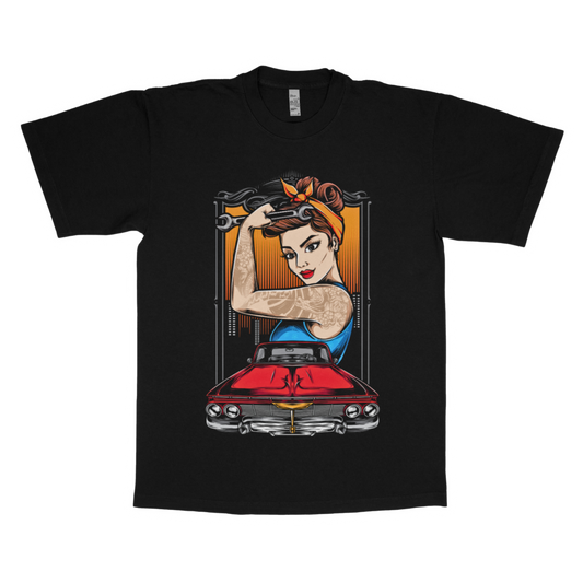 Female mechanic adult t-shirt