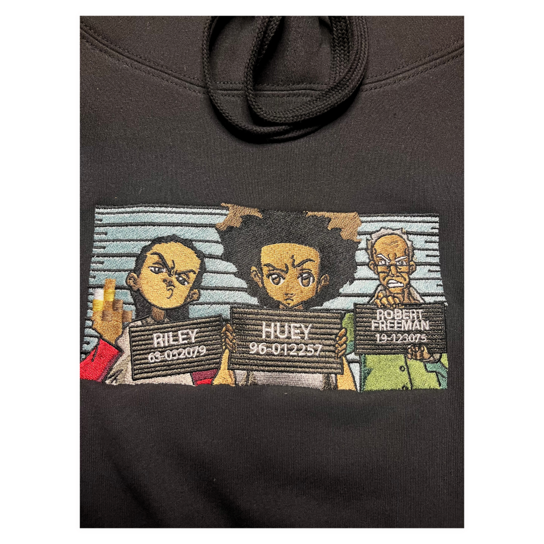 Custom Boondocks mugshot adult hoodie