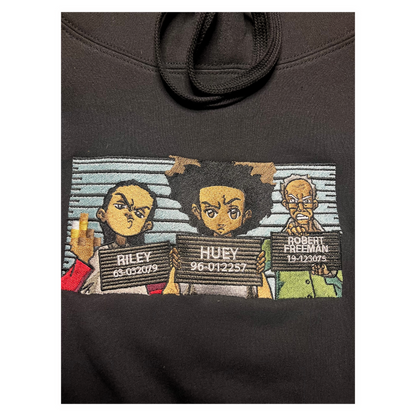 Custom Boondocks mugshot adult hoodie