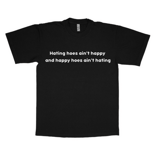 Hating hoes ain't happy adult t-shirt