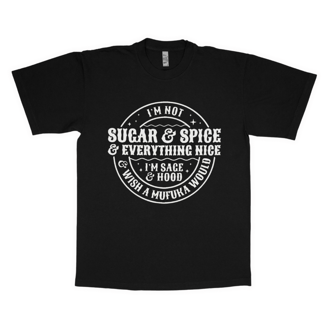 I'm not sugar and spice and everything nice adult t-shirt