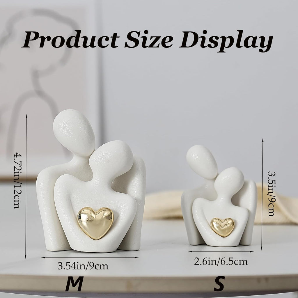 Hugging Couple Ceramic Statue Romantic Home Decor Gift
