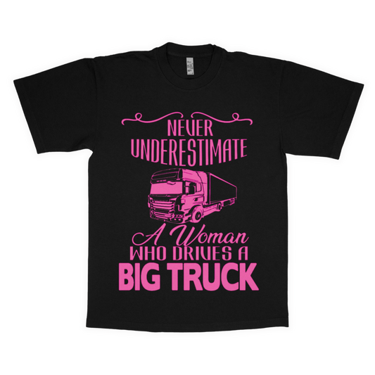 Never underestimate a woman adult t-shirt