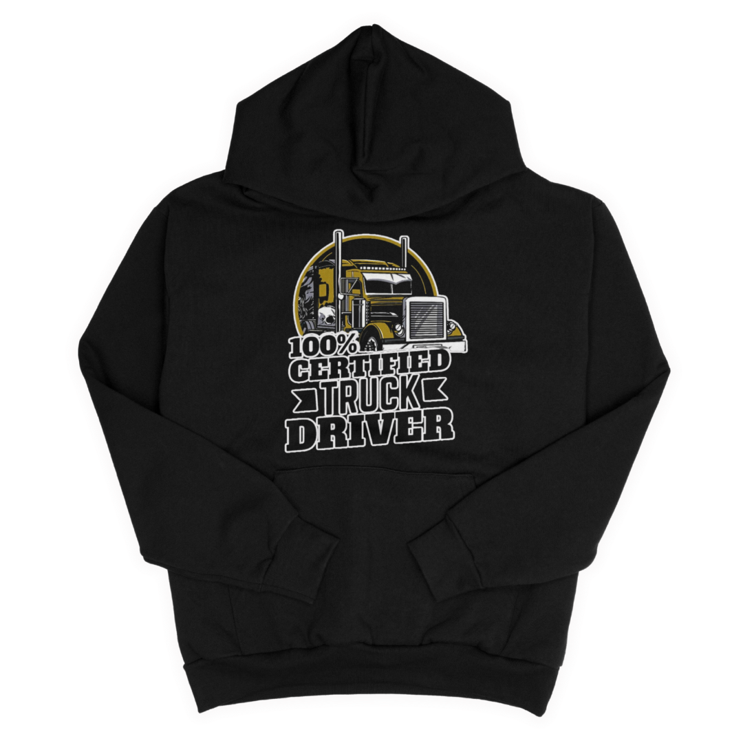 Certified truck driver adult hoodie