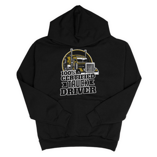 Certified truck driver adult hoodie