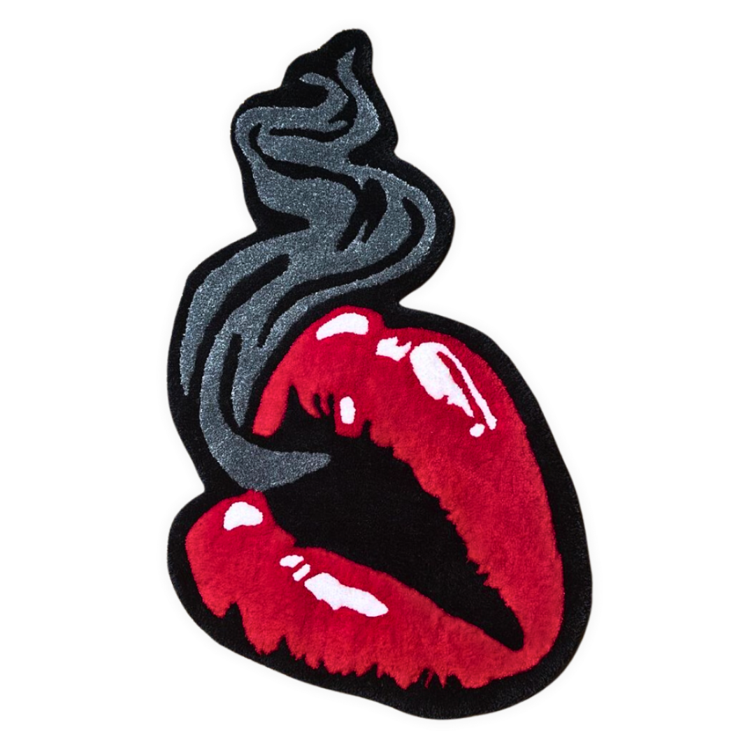 Smoking lips rug