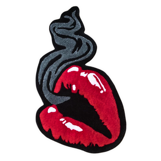 Smoking lips rug