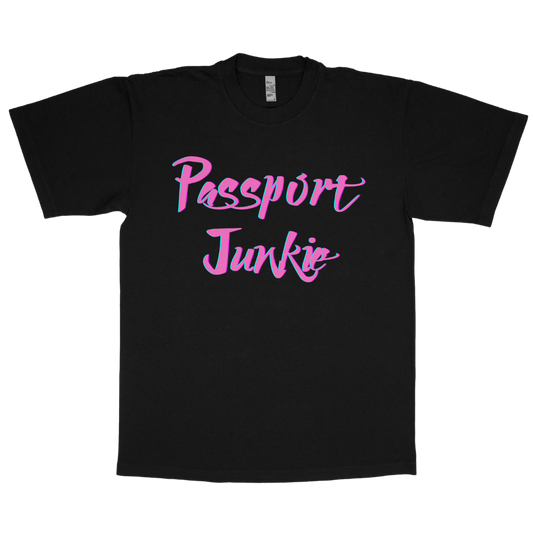 Passport junkie adult t-shirt