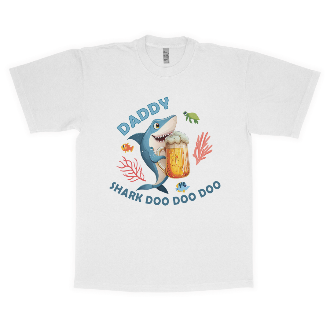 Daddy shark adult t-shirt