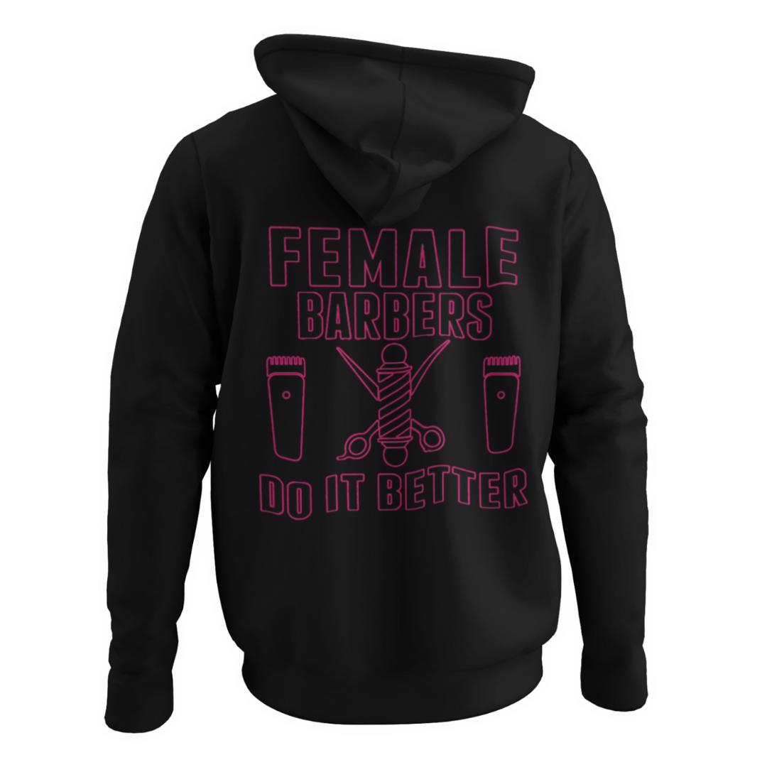 Female barber adult hoodie