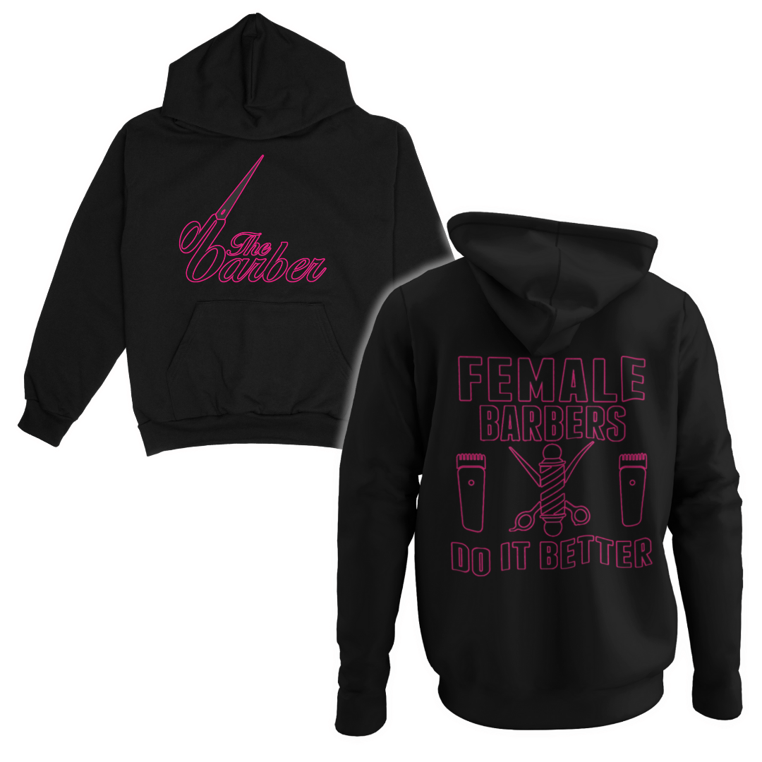 Female barber adult hoodie