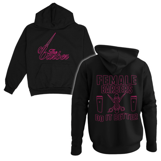 Female barber adult hoodie