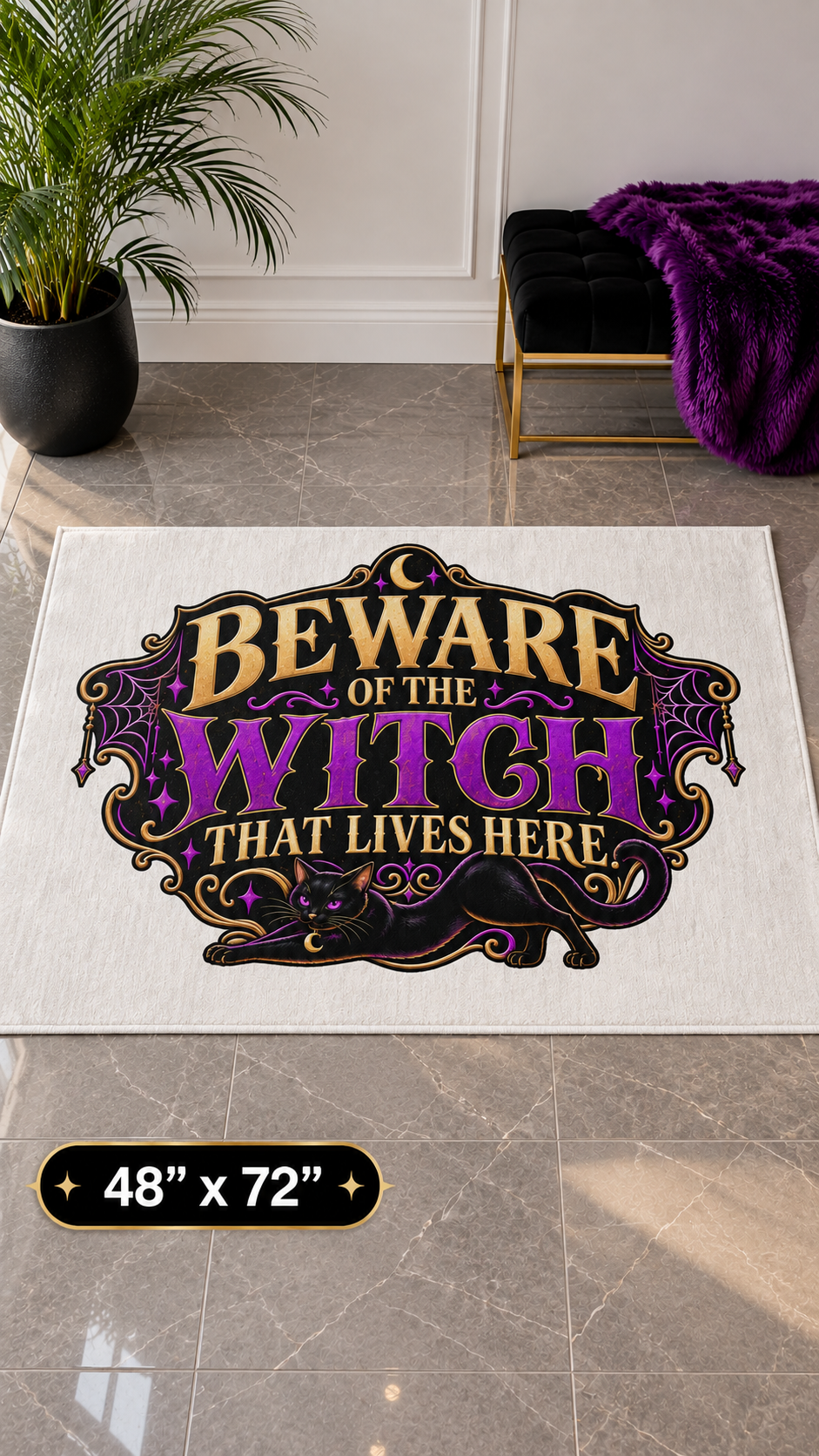 Beware Of The Witch That Lives Here outdoor/area rug