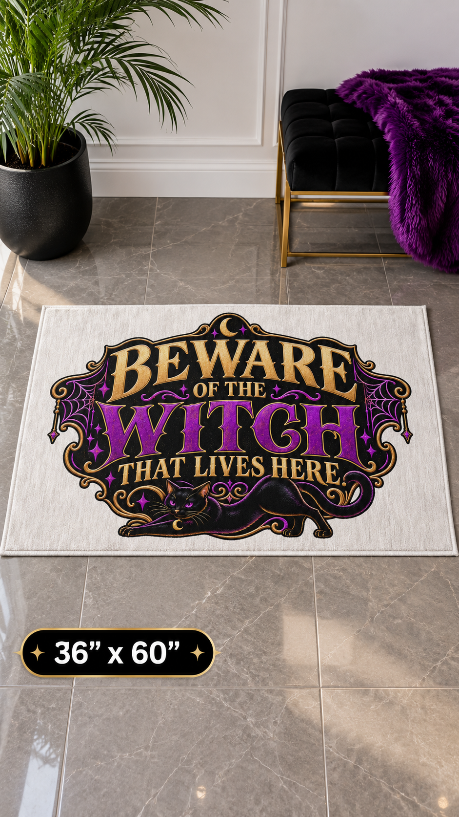 Beware Of The Witch That Lives Here outdoor/area rug