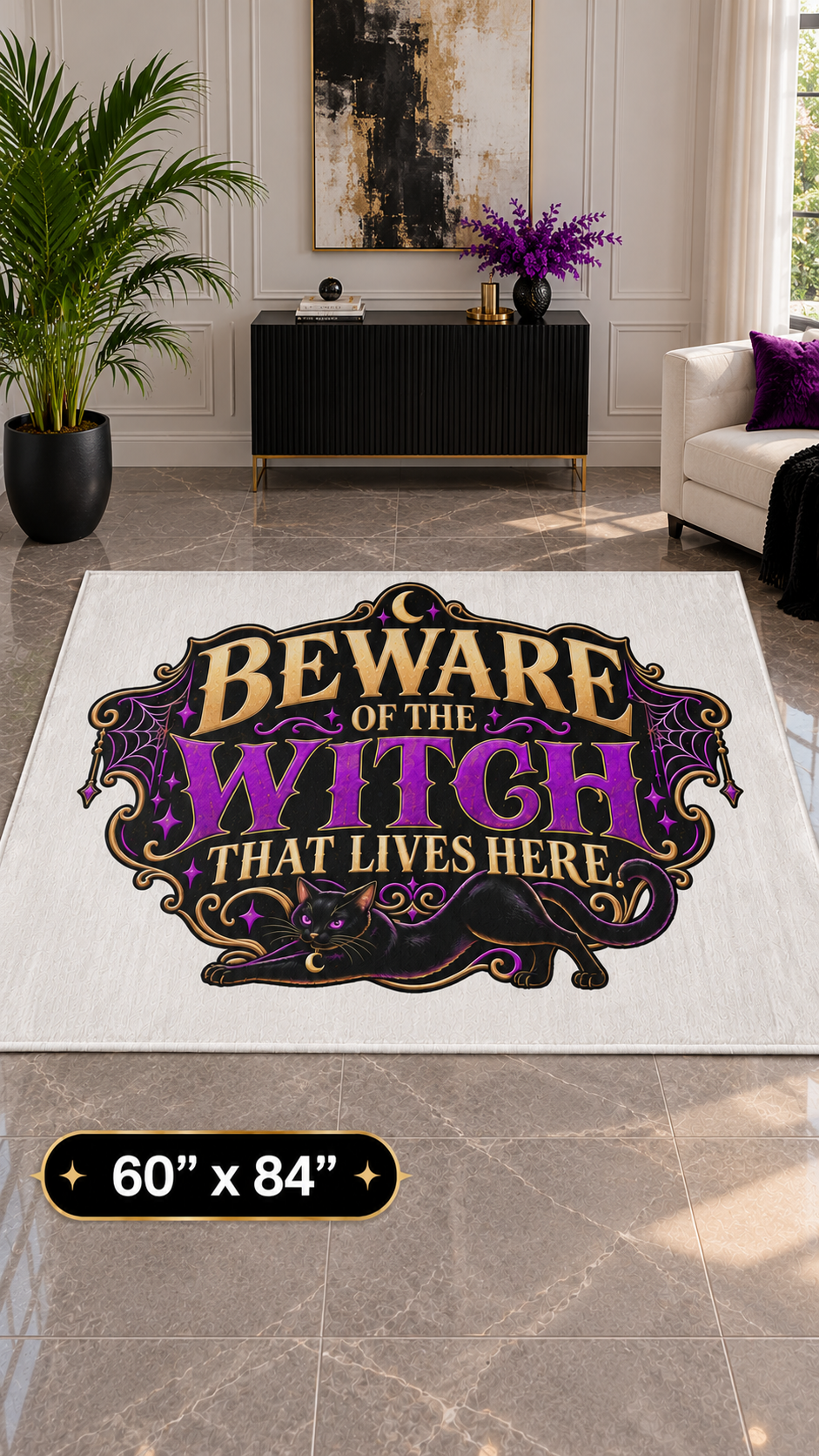 Beware Of The Witch That Lives Here outdoor/area rug