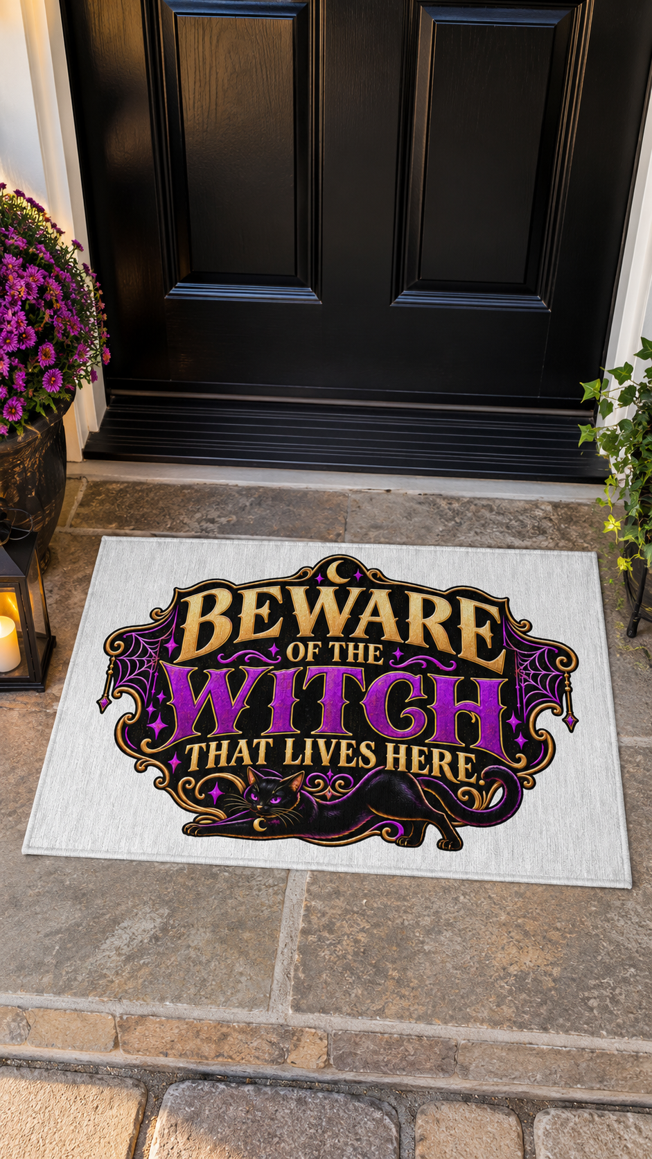 Beware Of The Witch That Lives Here outdoor rug