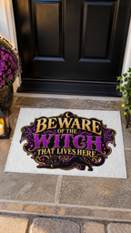 Beware Of The Witch That Lives Here outdoor rug