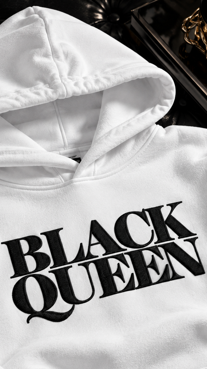 Black Queen embroidered adult hoodie