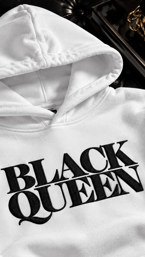 Black Queen embroidered adult hoodie