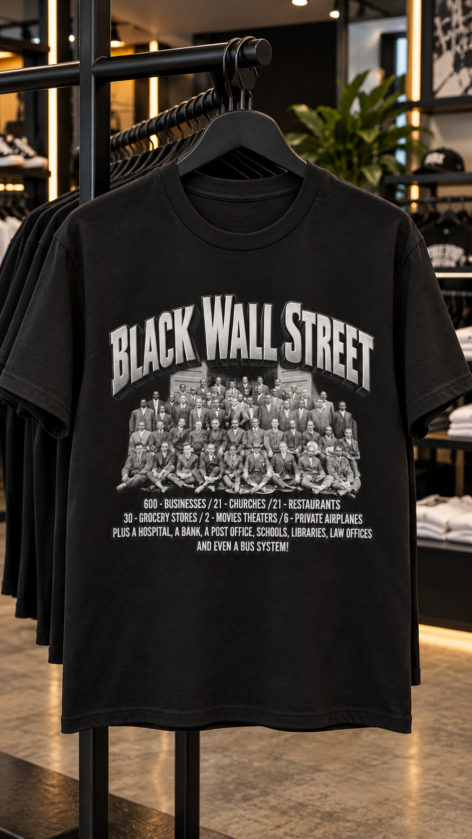 Black Wallstreet adult tee