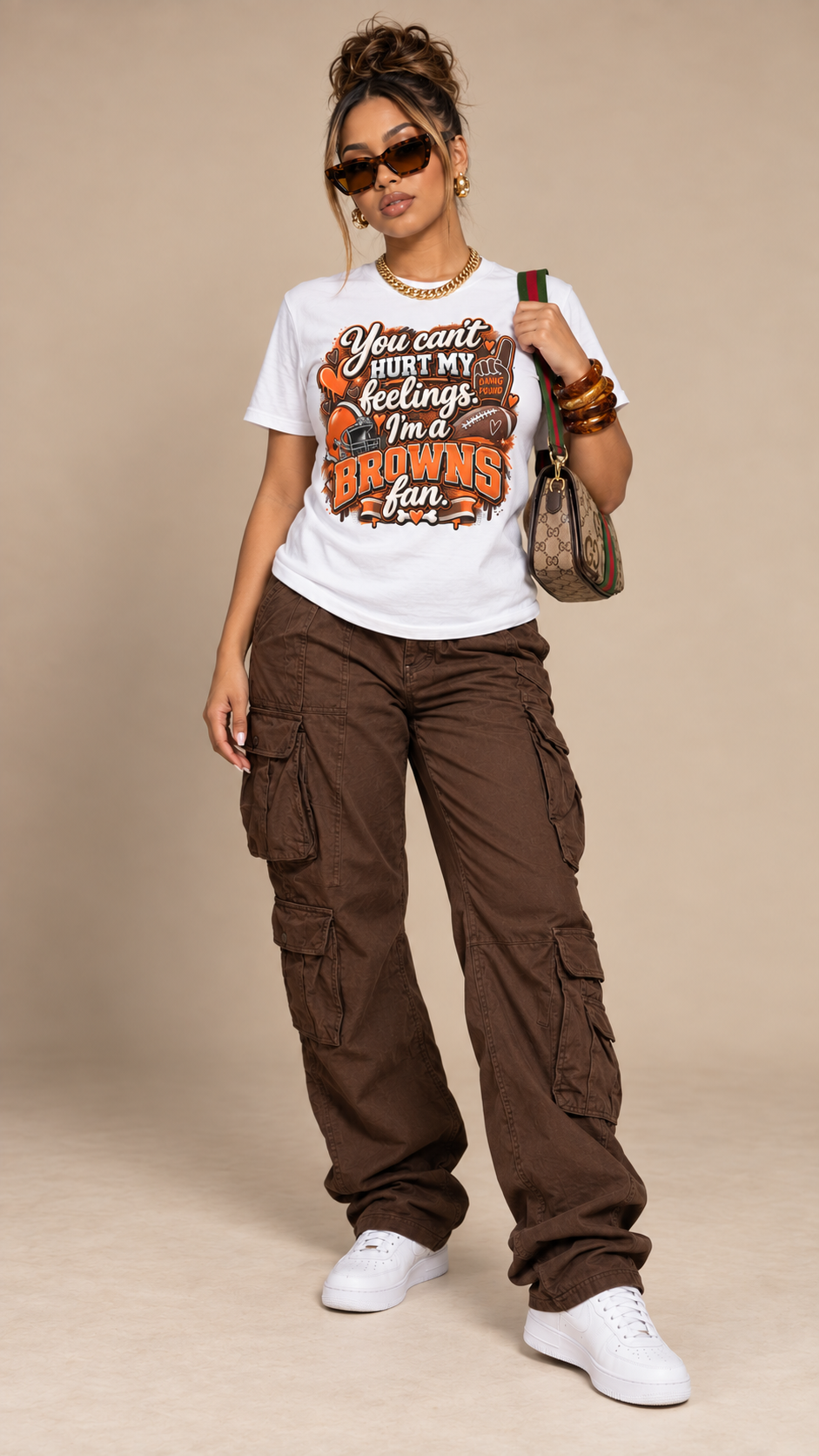 You Can't Hurt My Feelings, I'm A Browns Fan adult tee