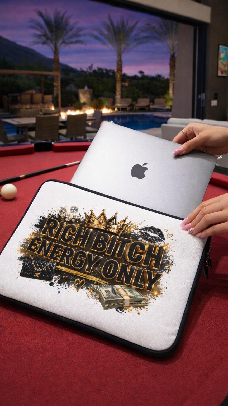Rich B*tch Energy Only laptop/tablet sleeve