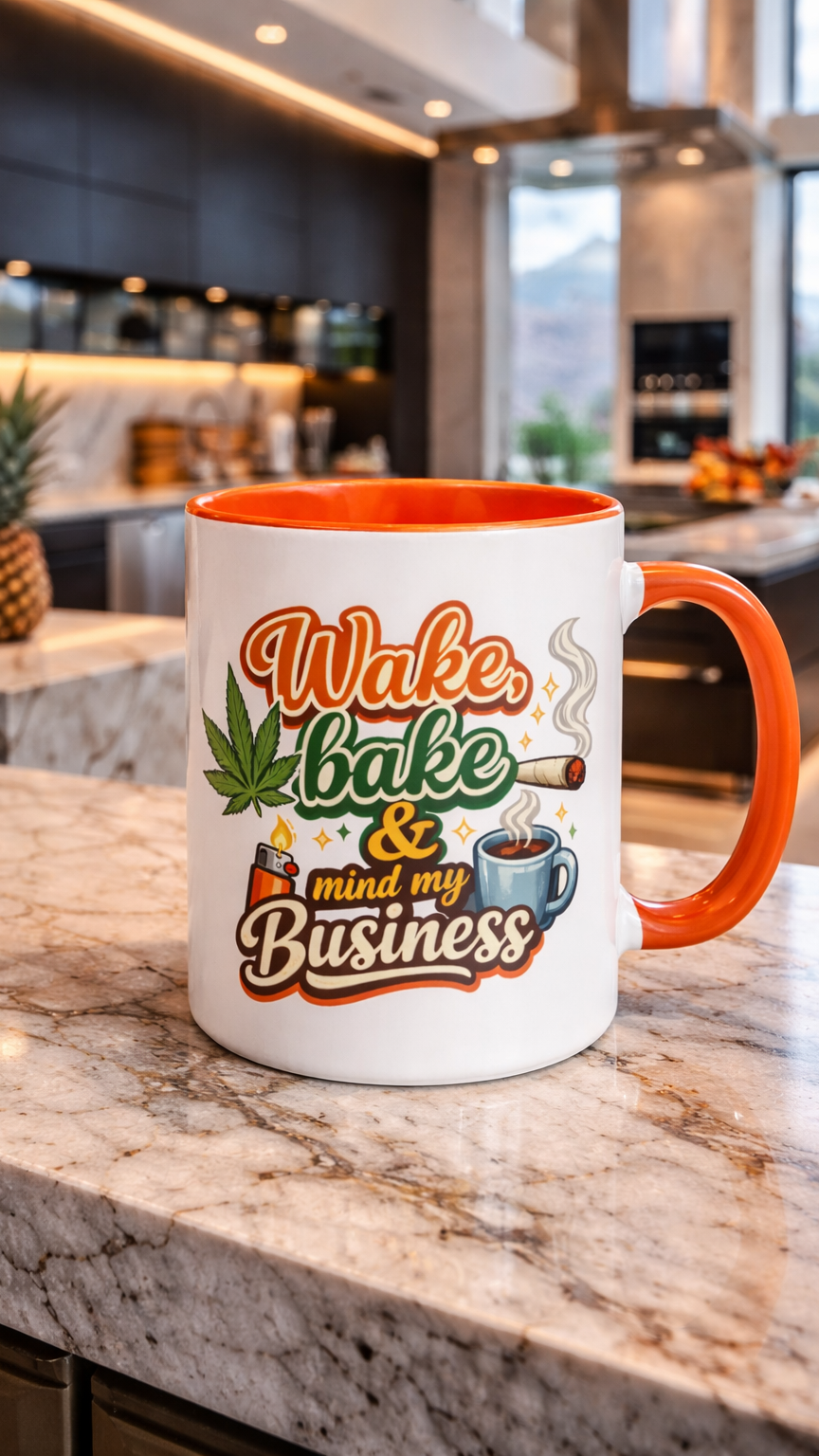 Wake, Bake & Mind My Business glossy mug