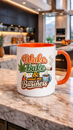 Wake, Bake & Mind My Business glossy mug