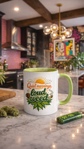 Quiet Mornings, Loud Weed glossy mug
