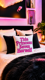 This Princess Saves Herself basic throw pillow