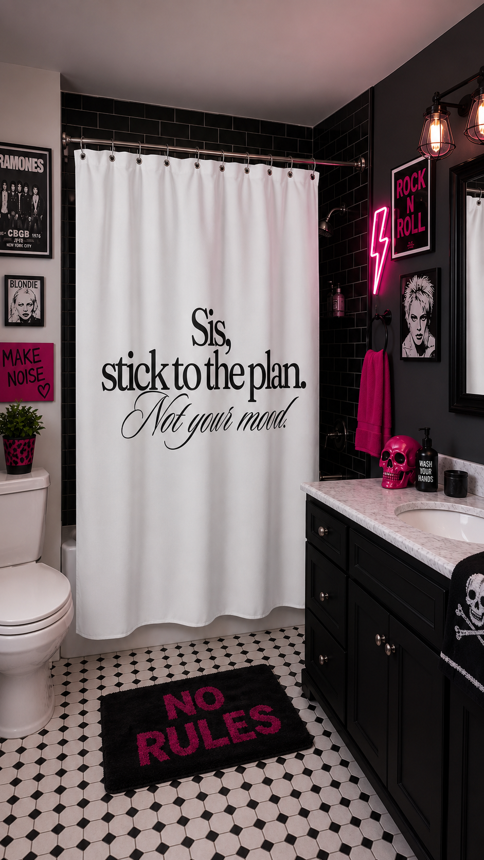 Sis, Stick To The Plan shower curtain