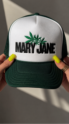 Mary Jane embroidered foam trucker hat