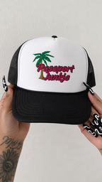 Passport Junkie embroidered foam trucker hat