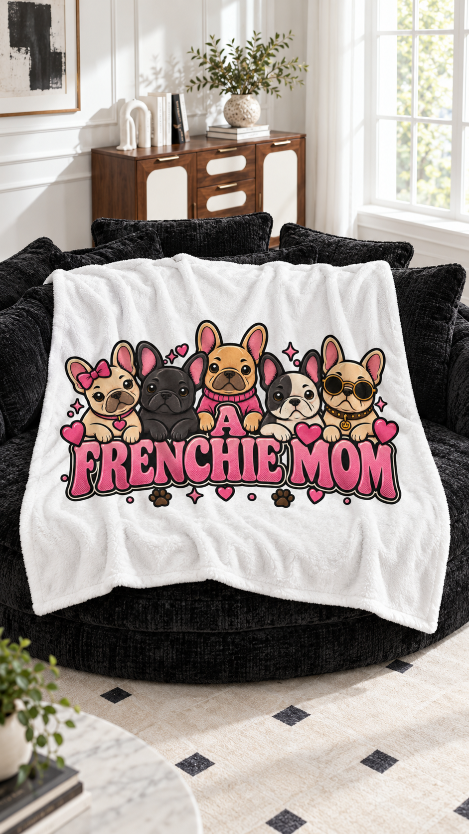 A Frenchie Mom throw blanket