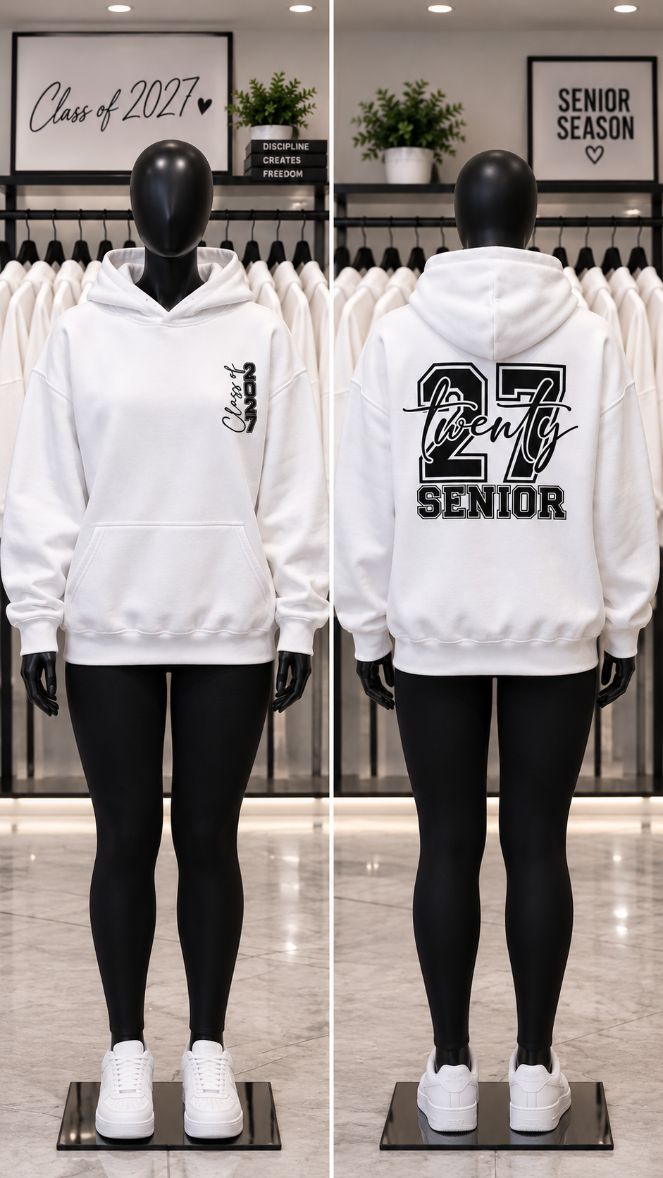 Class of 2027 embroidered unisex hoodie