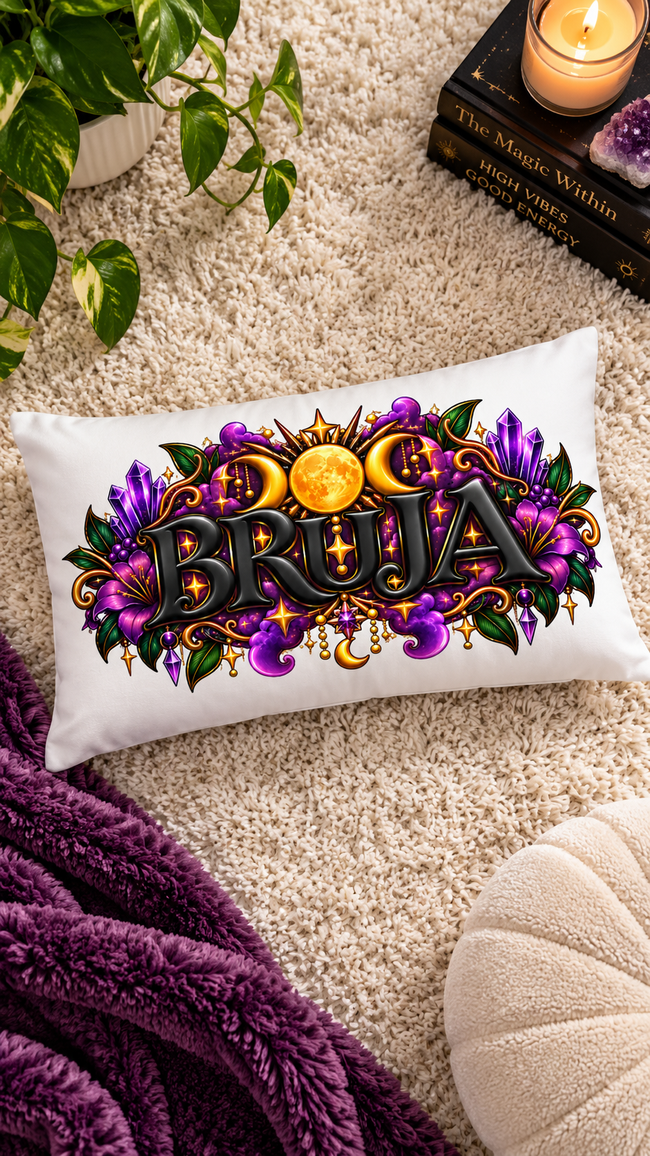 Bruja basic throw pillow
