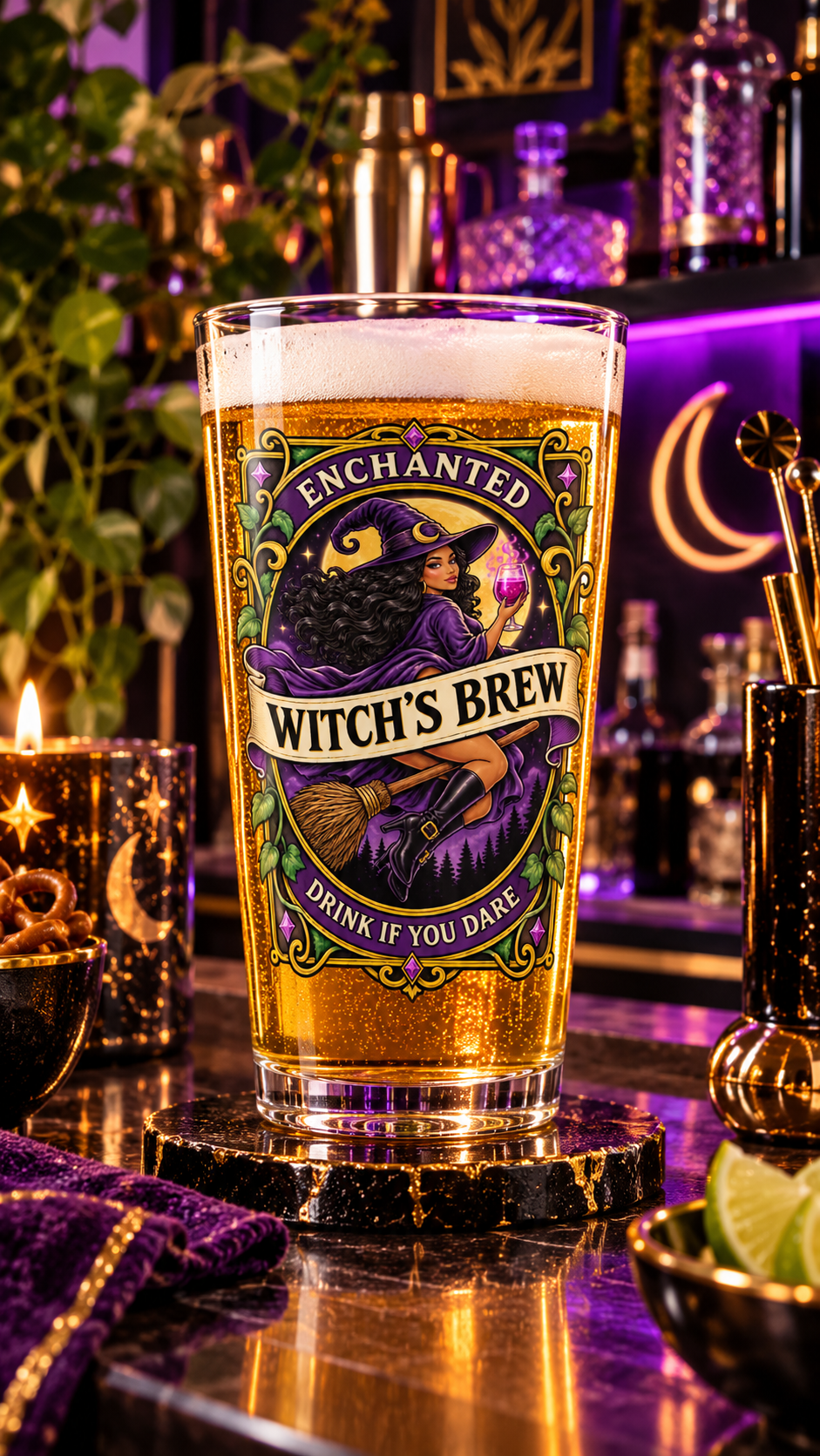 Enchanted Witch's Brew pint glass