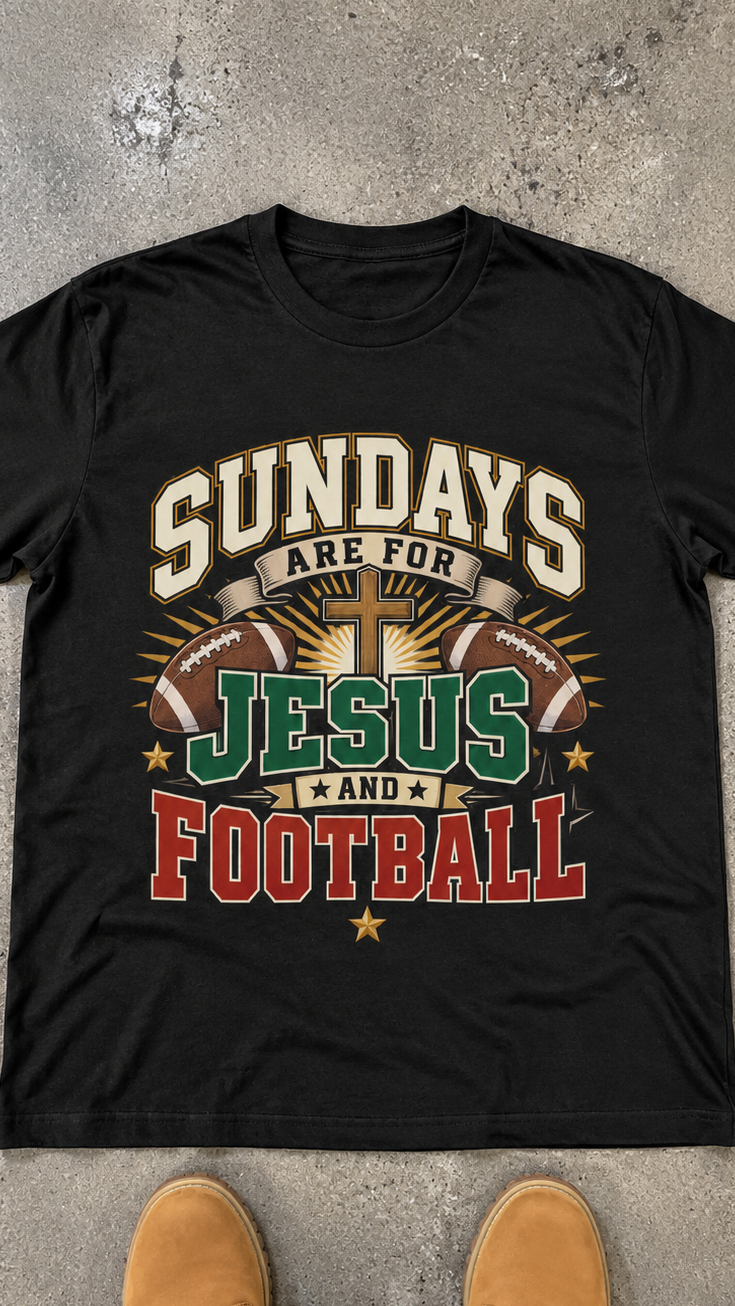 Sundays Are For Jesus And Football adult tee