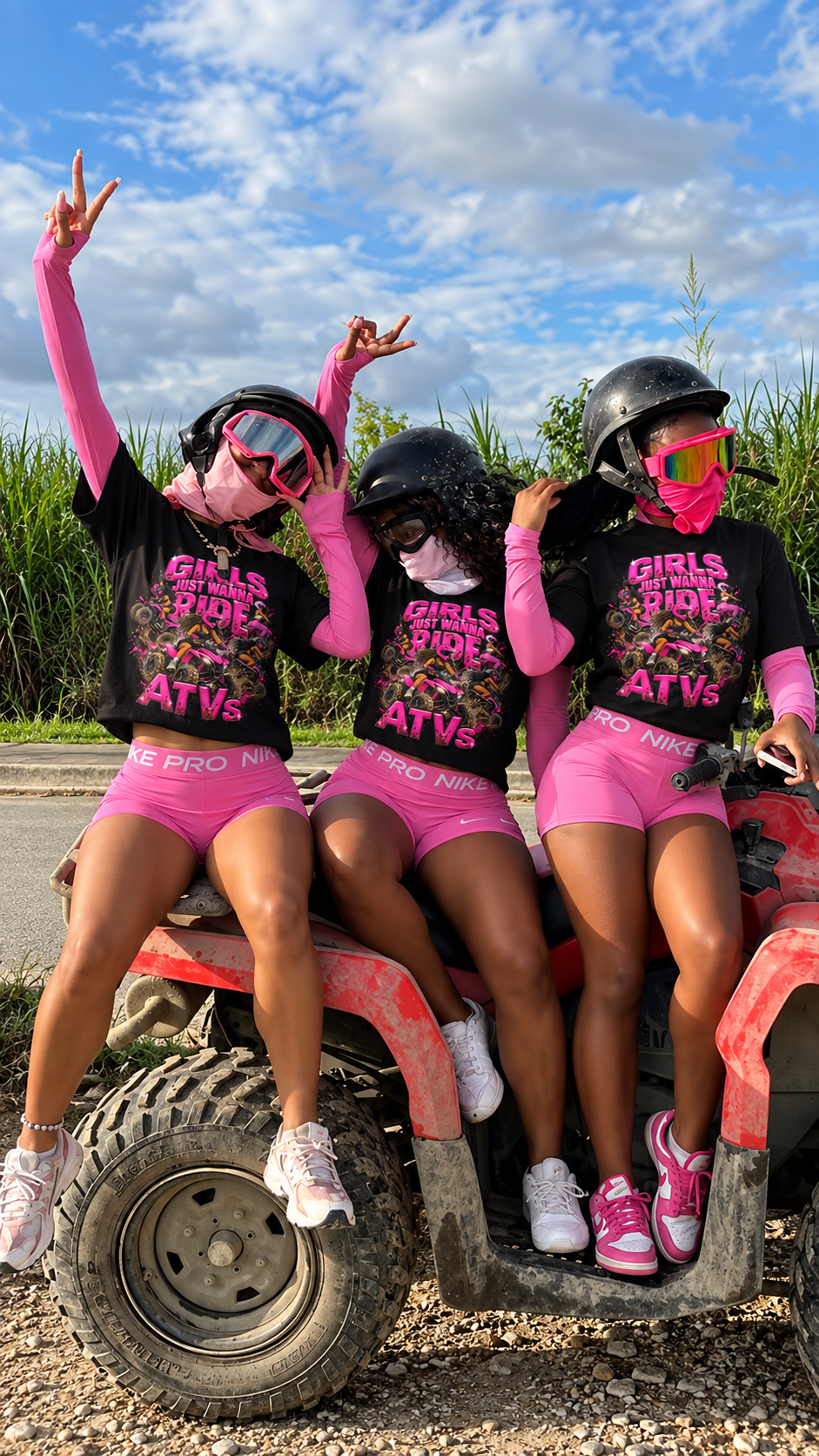 Girls Just Wanna Ride ATVs adult tee