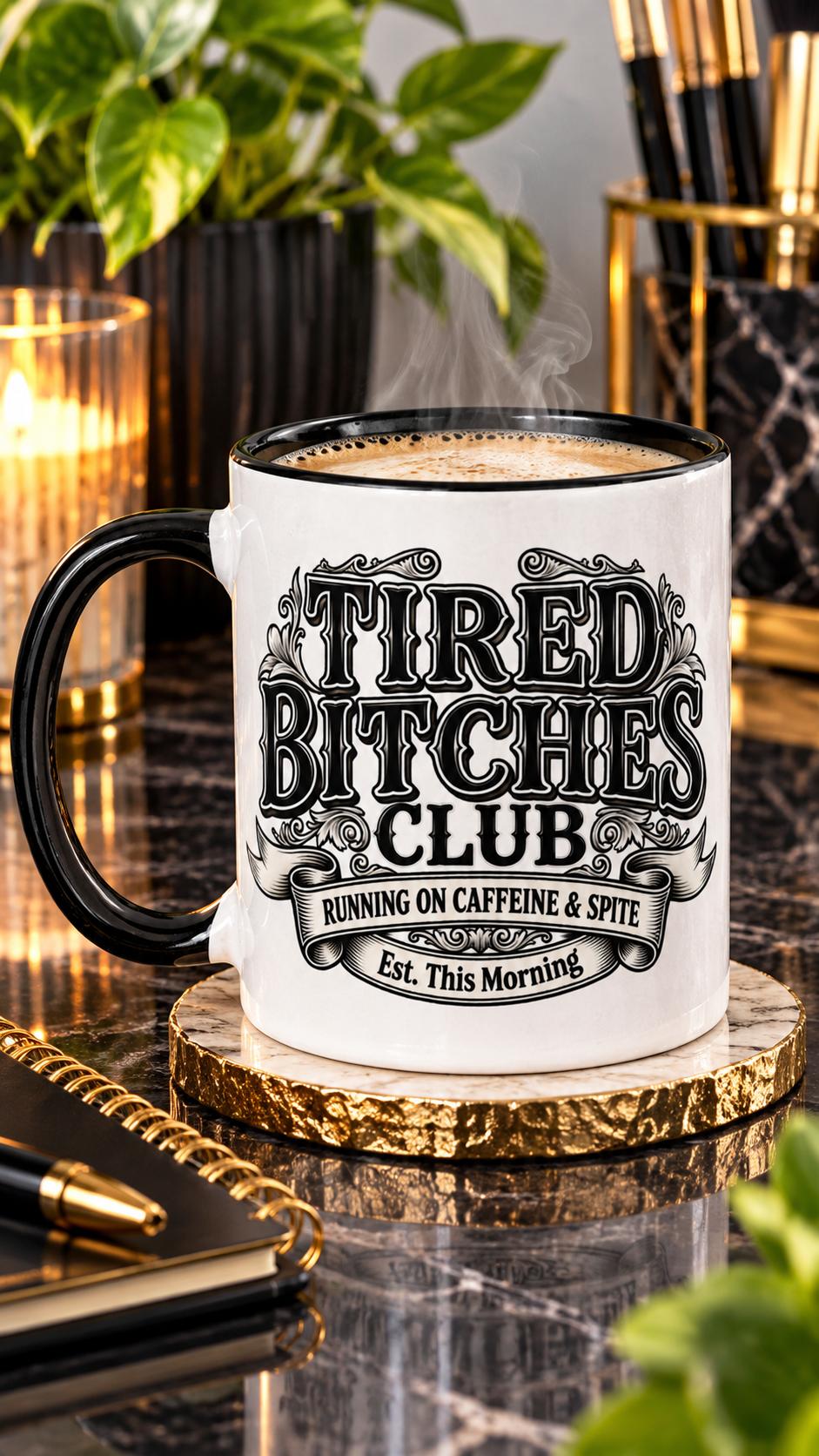 Tired B*tches Club glossy mug