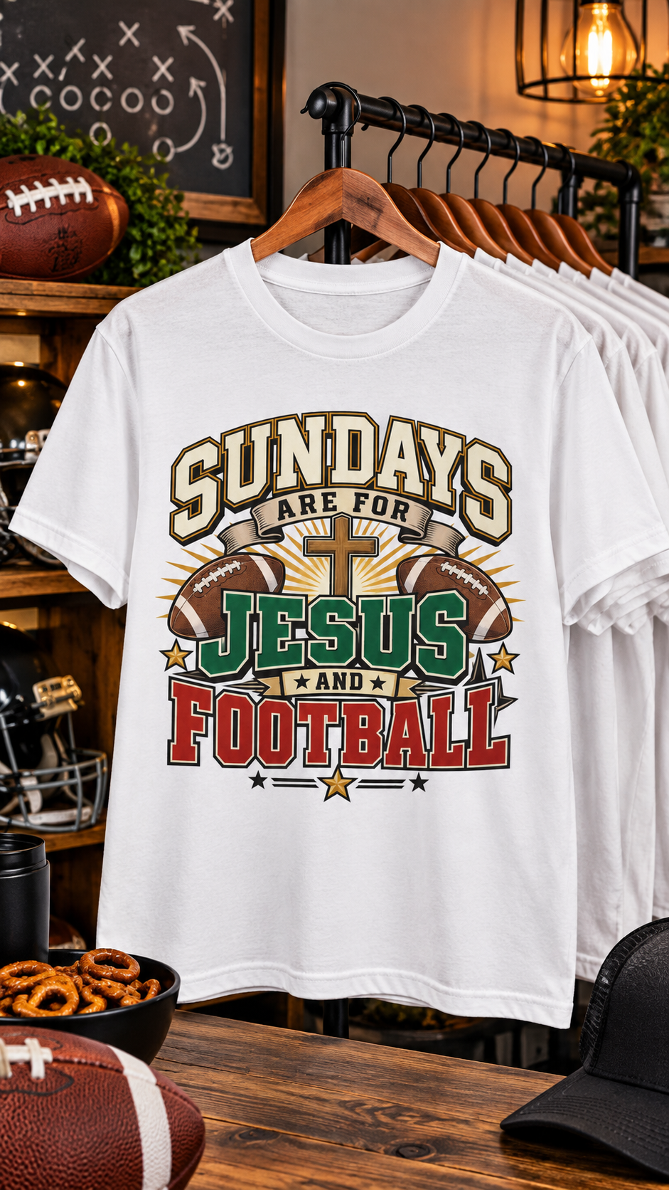 Sundays Are For Jesus And Football adult tee