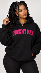 Free My Man embroidered adult hoodie