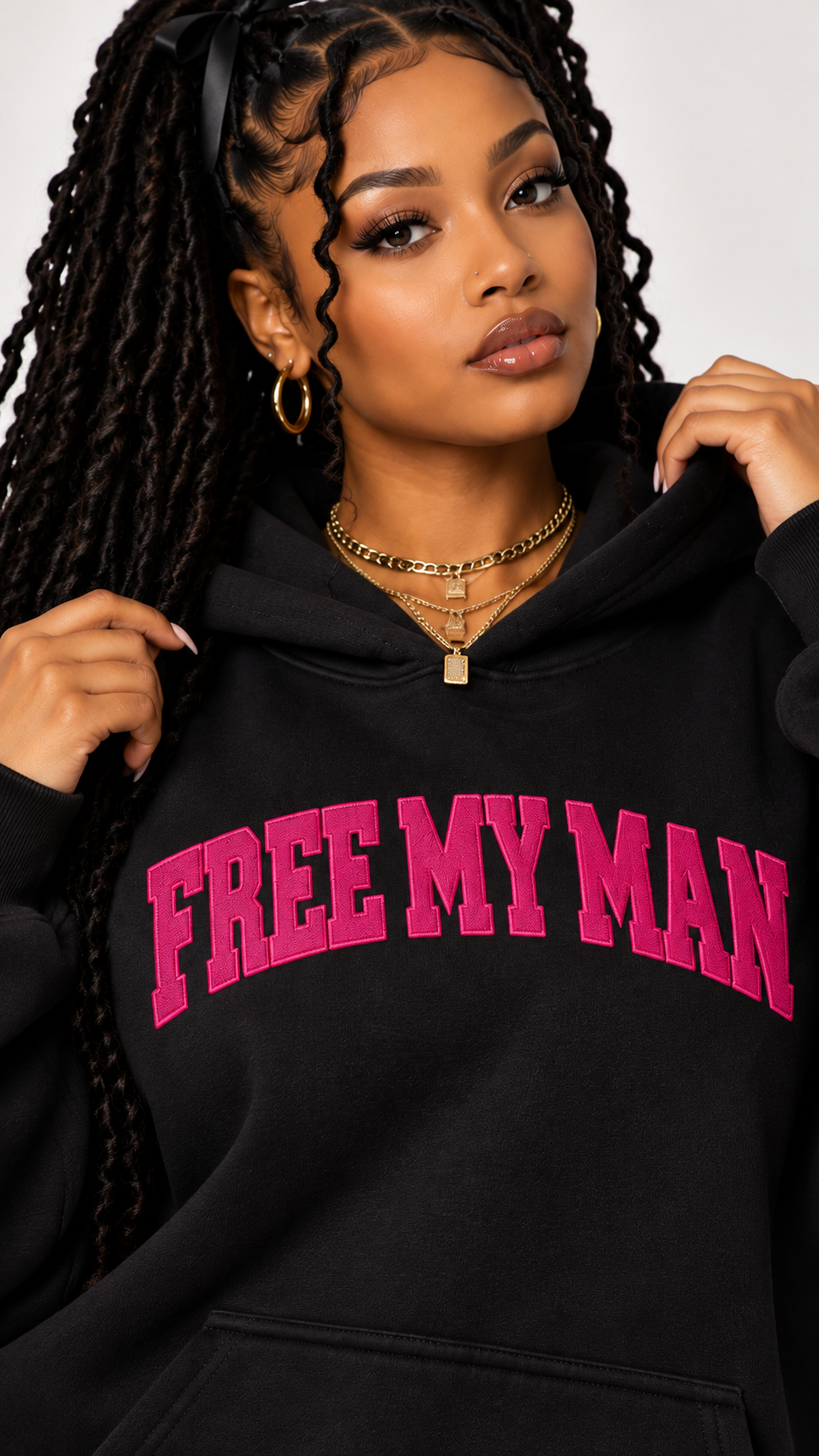 Free My Man embroidered adult hoodie