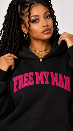 Free My Man embroidered adult hoodie