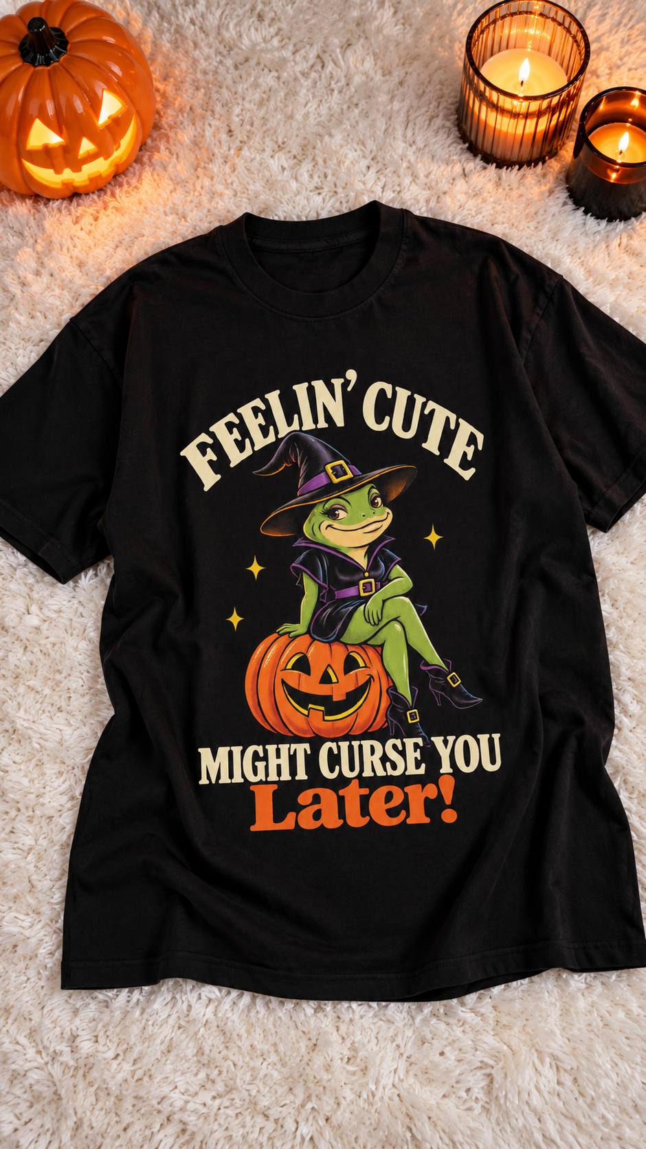 Feelin' Cute Might Curse You Later! adult tee