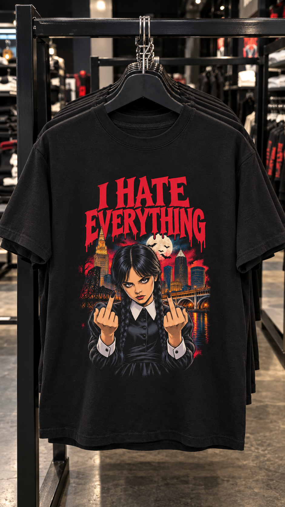 Wednesday "I Hate Everything" adult tee