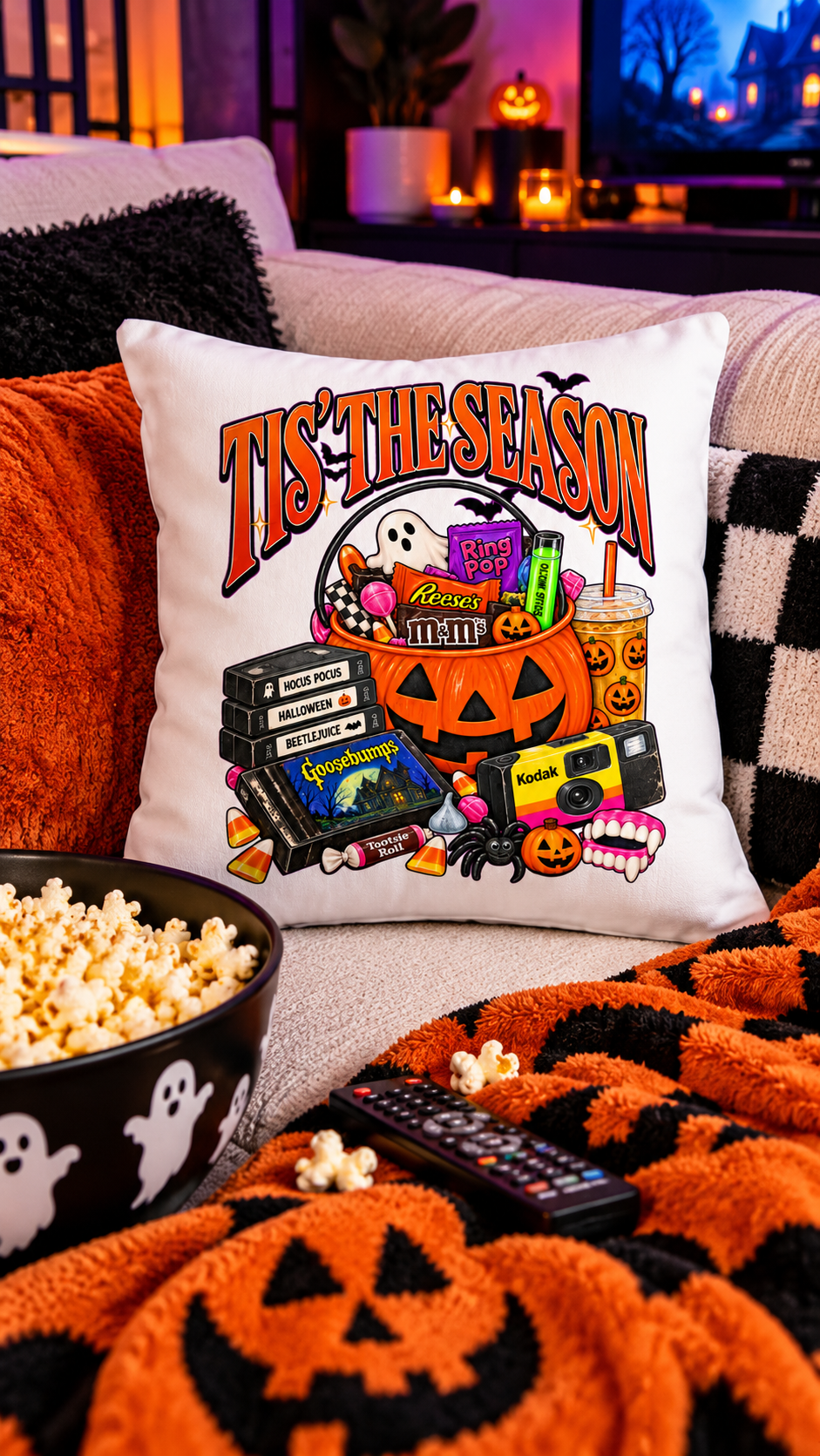 Tis' The Season basic throw pillow
