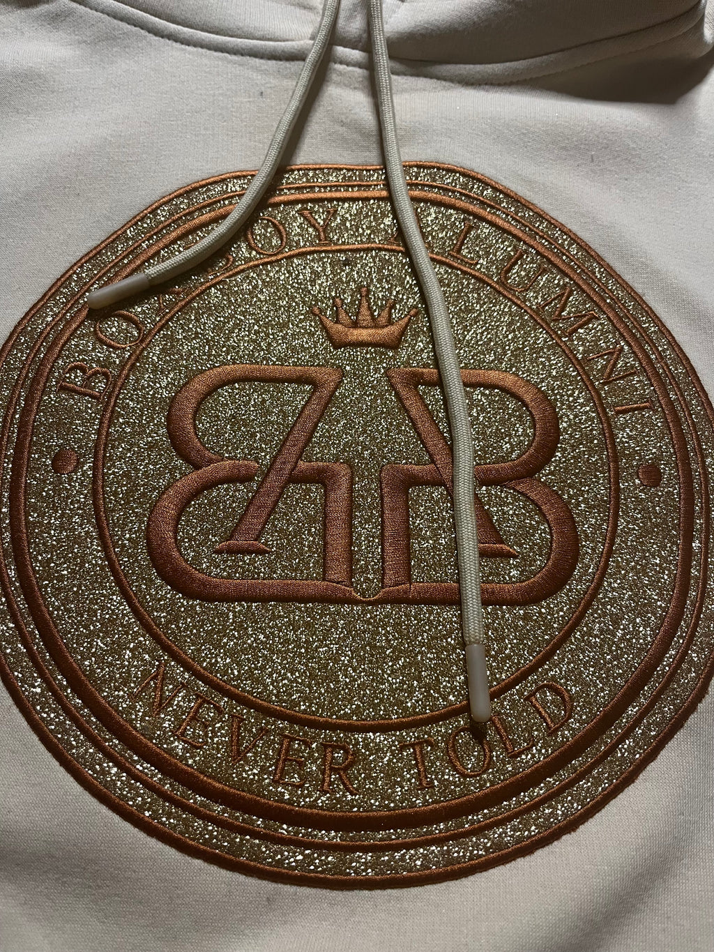 BoxBoy Alumni adult glitter bomb hoodie